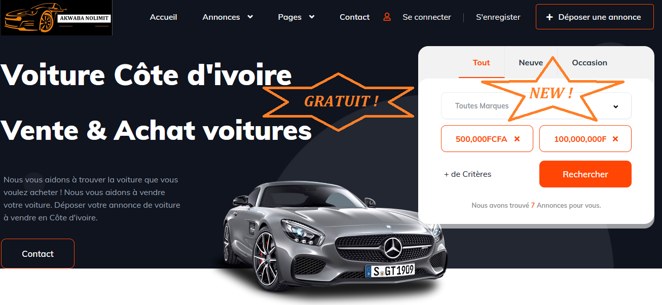 Comment déposer gratuitement une annonce pour vendre votre voiture sur notre plateforme Ivoirienne ?