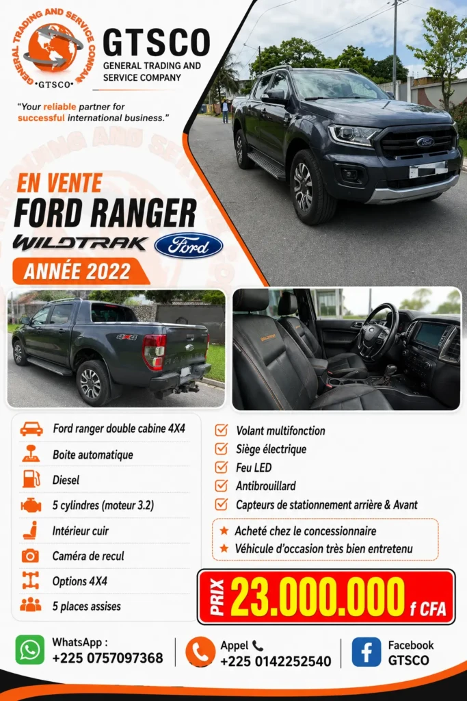 Ford Ranger WildTrak à vendre Abidjan - Voiture Côte d'Ivoire